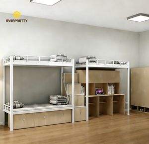 Lit superposé en acier au design moderne personnalisé pour dortoir, avec armoire, bureau en bois <span class=keywords><strong>et</strong></span> échelle de rangement intégrée - Product Image 2