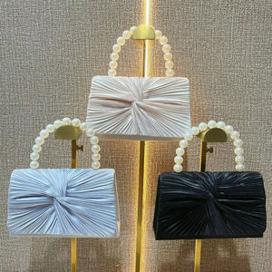 Bolso de Fiesta PLAYMAX para Mujer, Diseño Cuadrado Horizontal con Cierre Magnético, Adornado con Cuentas y Cristales, en Poliéster, Venta al Por Mayor - Product Image 1