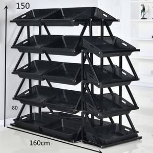 Almacenamiento de frutas comerciales Supermercado Exhibición de verduras frescas Tamaño personalizado Estantes multicapa - Product Image 6