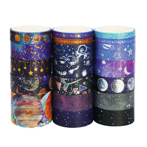 Ruban Washi ciel étoilé 2,5 m, design univers, autocollants décoratifs DIY pour loisirs créatifs et emballage cadeau - Product Image 4