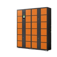 Armoire de rangement intelligente à 24 compartiments, ventilation, double verrouillage, corps en acier durable, pour stockage commercial et public en intérieur