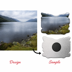 Aimants de réfrigérateur promotionnels du Loch Ness en Écosse, fabricant d'aimants métalliques personnalisés, souvenir touristique personnalisé - Product Image 1