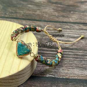 Bracelet en pierre naturelle avec perles de verre colorées, thérapie par les cristaux, choix des influenceurs professionnels, article prêt à être expédié (RTS) - Product Image 1