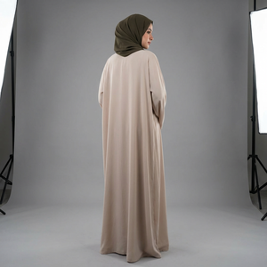Ensemble Abaya de mode musulmane personnalisé, vêtements islamiques, tissu jersey de qualité supérieure, robe de prière élastique avec long hijab Khimar - Product Image 6