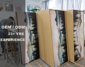 Grandes toiles décoratives imprimées en usine : tableaux de chevaux avec montagnes et eaux, art mural - Product Image 6