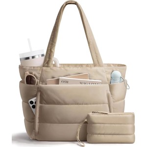 Bolso de Mano Portátil con Bolsillo Exterior Antirrobo, Bolso de Hombro Acolchado para Laptop, Bolso Tipo Tote Impermeable - Product Image 1