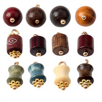 Perles décoratives en bois naturel vintage en forme de baril, boutons grenouille chinois Hanfu, accessoires de fabrication de bijoux, vente en gros