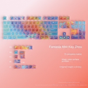 Venta al por mayor Cross-Border Magic Fog Kai Zhou Keycap Set 119 PC Teclas transparentes Pequeño Juego completo para teclado mecánico - Product Image 1