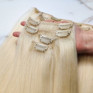 ต่อผมแบบคลิปหนีบ 100% ผมแท้รัสเซีย Remy ขายส่ง ผมต่อแบบคลิปหนีบอินเดียธรรมชาติไร้รอยต่อ - Product Image 4