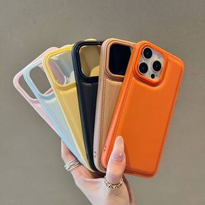 Coque de protection antichoc en TPU effet cuir litchi mat couleur bonbon de luxe pour iPhone 17 Air 15 14 13 12 11 Pro Max 16 Plus 17 Pro - Product Image 6