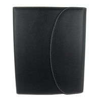 Organizador personal de tres pliegues, administrador de carpetas de cuero multifunción de gama alta, organizador de documentos Padfolio, archivo de logotipo en relieve personalizado