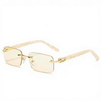 Lunettes de soleil carrées sans monture personnalisées, design tendance, protection UV400, durables, anti-reflets, monture transparente, logo personnalisé