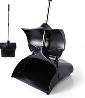 Balai à poussière commercial en plastique pour le marché américain avec roues et couvercle coupe-vent, pour intérieur et extérieur