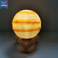 Lampe 3D des 8 planètes principales, lampe de nuit Jupiter pour enfants, lampe lunaire à chargement USB avec support, cadeau original