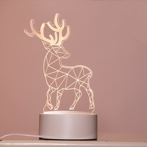 Lámpara de noche creativa para dormir con protección ocular, lámpara Led de ahorro de energía Girlish Heart Dormitorio Usb3d Night Light - Product Image 4