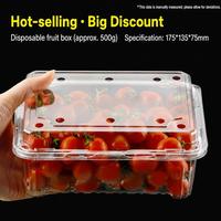 Boîte d'emballage jetable en plastique PET pour fruits avec trous d'aération, conteneur transparent de qualité alimentaire pour fraises, myrtilles et fruits à emporter