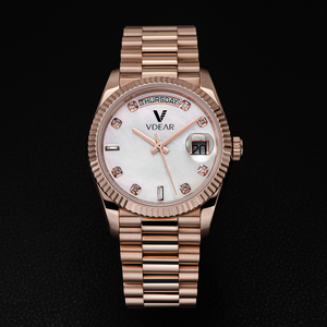 Business 3atm impermeable Color oro rosa caja diamante escala <span class=keywords><strong>semana</strong></span> fecha personalizable hombre reloj Shell Dial 36 Mm relojes de cuarzo - Product Image 2