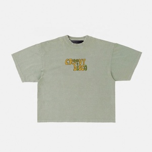 เสื้อยืดโอเวอร์ไซส์สไตล์วินเทจผ้าคอตตอนสีกรด100% ลายตัวอักษรพิมพ์ดิจิตอล - Product Image 3