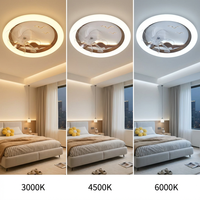 Plafonnier LED Premium à télécommande, 3 couleurs changeantes, ventilateur durable, luminaire circulaire pour plafond, longue durée de vie