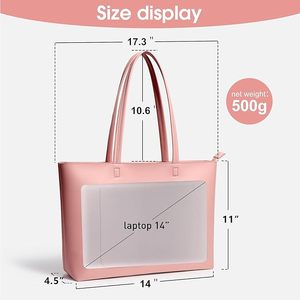 Sac fourre-tout pour femme en cuir PU, élégant, grand sac à bandoulière avec fermeture éclair et poche, sac de travail portable imperméable pour ordinateur portable, pour le shopping - Product Image 2