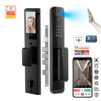 Cerradura Inteligente Tuya con Reconocimiento Facial 3D, Huella Dactilar, Contraseña, Tarjeta, Llave, Control Remoto Móvil por Wi-Fi, para Puertas de Madera y Metal