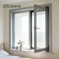 Ventanas Abatibles de Diseño Moderno Personalizadas KUAVEE, Ventanas Abatibles Exteriores para Casas con Marco de Aluminio de Estilo Minimalista y Doble Vidrio