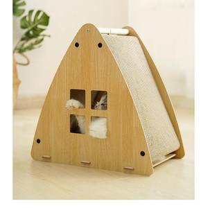 Cuccia per Gatti Ecologica in Legno con <span class=keywords><strong>Tiragraffi</strong></span> Ondulato, Senza Vernice, Postazione per Gatti, Nido, Arredamento per Animali Domestici - Product Image 4
