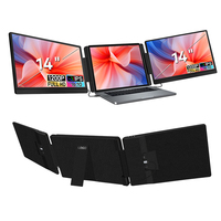 Monitor Portátil Dual 2026 de 14 Pulgadas con Pantalla IPS y Retroiluminación LED, Negro, Triple Monitor Extendido, Plug and Play para Laptops y Teléfonos