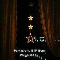 Lanterne LED colorée personnalisée avec minuterie, en plastique, à ventouse pour fenêtre, motif rennes et clochettes, pour décoration de chambre, fête et Noël