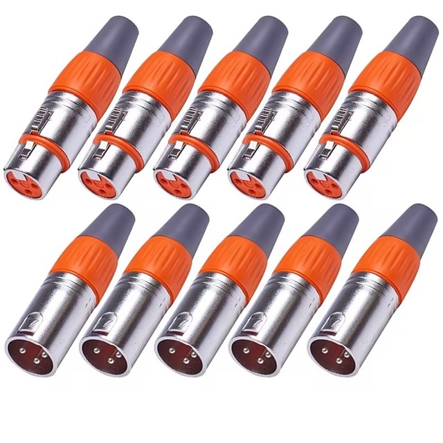 Factory Direct Higher Quality Cheap Pack of 10 Male and Female XLR Plug XLR Connector 3 Pin XLR Connector