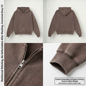 <span class=keywords><strong>Felpa</strong></span> <span class=keywords><strong>con</strong></span> cappuccio 1.1 <span class=keywords><strong>con</strong></span> zip, fornitore all'ingrosso, in pile pesante tinta unita, personalizzabile <span class=keywords><strong>con</strong></span> stampa e ricamo - Product Image 2