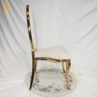 Chaise de mariage royale dorée de style moderne avec structure en acier inoxydable