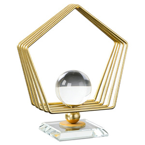 Mueble para TV de Estilo Nórdico Minimalista, Decoración con Bola de Cristal para Sala de Estar, Bola de Cristal, Artesanía en Metal - Product Image 2