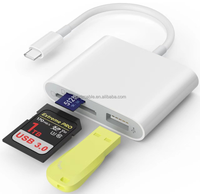 Lector de tarjetas SD con adaptador de cámara USB Plug and Play Trail Game Camera Visor de tarjeta SD compatible con adaptador de tarjeta SD y TF para iPad