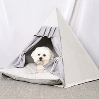 Tente tipi de luxe portable pour animaux de compagnie, chiens et chiots, chats, avec coussin épais