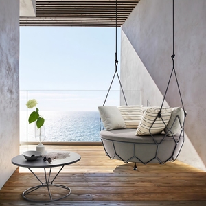 Fauteuil suspendu de jardin nordique, panier suspendu pour cour, <span class=keywords><strong>terrasse</strong></span>, jardin, chaise berçante, design minimaliste, <span class=keywords><strong>hamac</strong></span> - Product Image 5