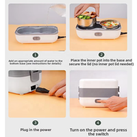 Portable 220V 110V Étanche Électrique Boîte À Lunch Réchauffeur Ménage Multicouche Écologique En Plastique De Stockage Mini Cuiseur À Riz