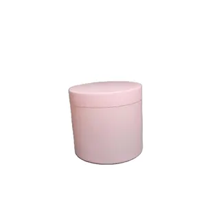 Botol plastik mulut lebar hewan peliharaan 400ml kustom dengan tutup matte 89mm Pink matte Jar untuk sampo kondisioner masker rambut untuk perawatan kulit
