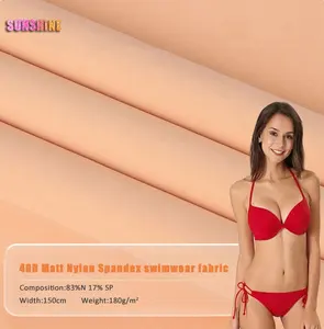 180G 커스텀 83% 나일론 17% 스판덱스 UPF 50 + 4 웨이 스트레치 매트 폴리 아미드 엘라스테인 수영복 원단