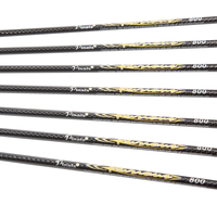 Flèches en carbone 3K tissées de 6,2 mm (0,245 po) pour tir à l'arc, flexibilité 300, 340, 400, 500, 600, 700, 800, avec plumes et ailerons, pour arc recurve et longbow