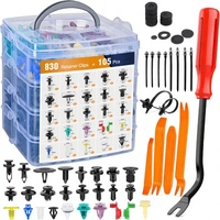 Assortiment de 935 attaches et fixations automobiles, 26 tailles les plus populaires, rivets en nylon pour pare-chocs et ailes, avec 10 serre-câbles