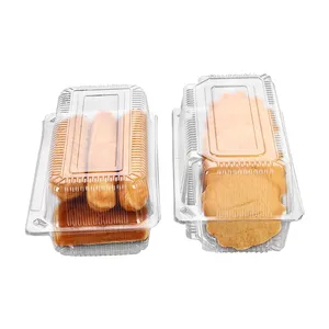 Transparent Box Baking Packaging Box Blister Plastic Box Rectangular Food Cake Bread Dessert Container With Lid