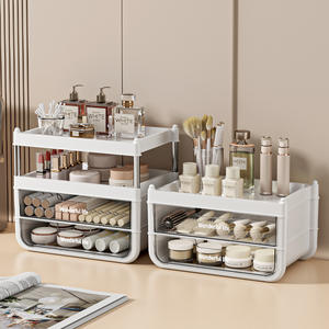 رف تخزين بلاستيكي متعدد الوظائف للمكتب والمنزل، صندوق تخزين مخصص لمستحضرات التجميل والحيوانات الأليفة مع رف عالي - Product Image 3