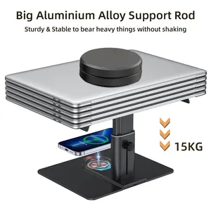 15W Qi Wireless Charger Aluminum Portable Laptop Stand Height Adjustable Notebook Holder With Hdmi Usb Hub Docking Station