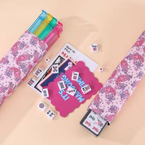 Ensemble complet de Mahjong américain avec tuiles, supports, indicateur de vent, jetons, portable pour les soirées de jeu en famille et les voyages - Product Image 3