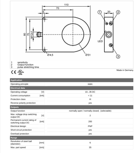 Sensor de proximidad inductivo de anillo MS-IFM I7R217 I7R3051-FPKG/US-100-IPF. Nuevo y Original en Stock - Product Image 2