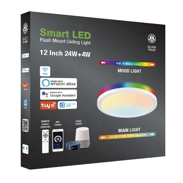 APP Wifi Dimmable Interior RGB Bedroom Bathroom Decor Lights Smart Home Lighting Lamp Fixture Led Ceiling Light · image 5
