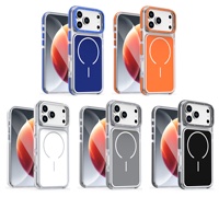 Coque de téléphone en acrylique anti-jaunissement et antichoc magnétique pour iPhone 17, 16, 15 Plus, 14 Pro, 13, 12, 11 Pro Max, et iPhone 17 Air