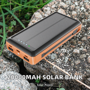 แบตสำรองพลังงานแสงอาทิตย์แบบพกพา 20000mAh 15W ชาร์จเร็ว ช่อง USB คู่ และช่อง Type-C สำหรับโทรศัพท์มือถือ ใช้งานกลางแจ้ง - Product Image 2
