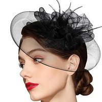 Topi Desain Mawar Logo Bunga Jaring Bulu Pengantin Baru Model ZQ027 Aksesoris Rambut Gaun Teh Wanita Buatan China